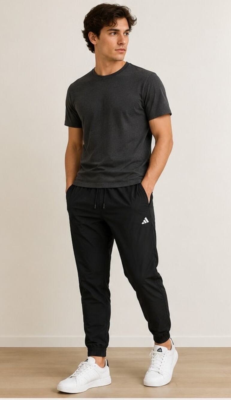 Adidas Men’s Black Jogger Pants Size Small Athletic Tapered Drawstring